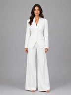 Anselma | Conjunto de dos piezas con blazer de cintura marcada y pantalones palazzo