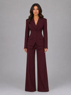 Anselma | Conjunto de dos piezas con blazer de cintura marcada y pantalones palazzo