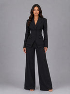 Anselma | Conjunto de dos piezas con blazer de cintura marcada y pantalones palazzo