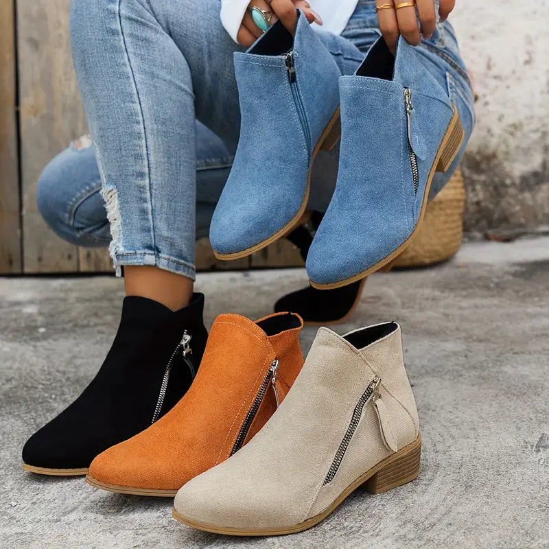 Tatiana - Botas de ante con tacón