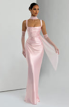 Vestido Silvia - Elegancia satinada con estructura refinada