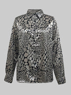 Natalia - Blusa efecto satén con estampado artístico