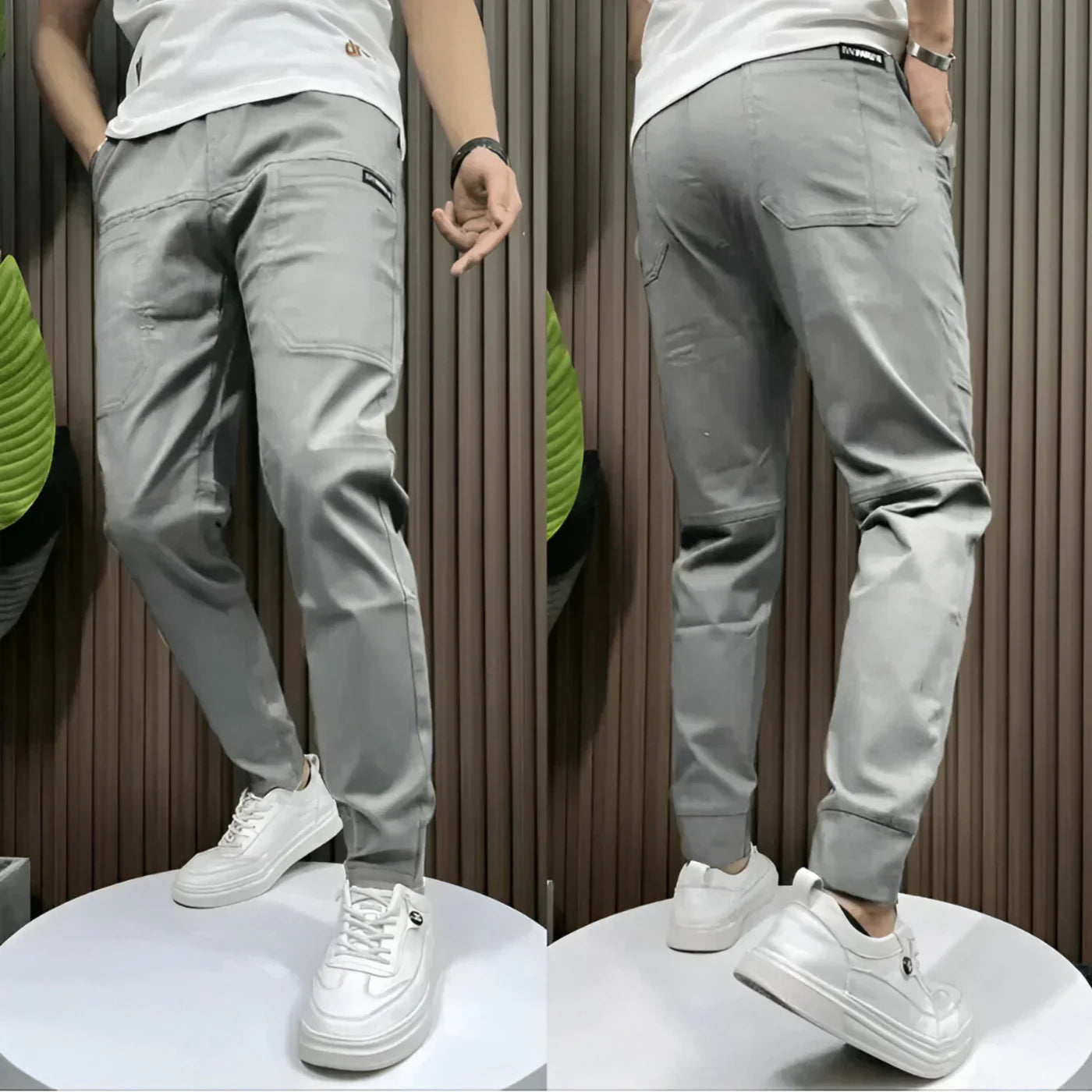Unai - Pantalones cargo elásticos