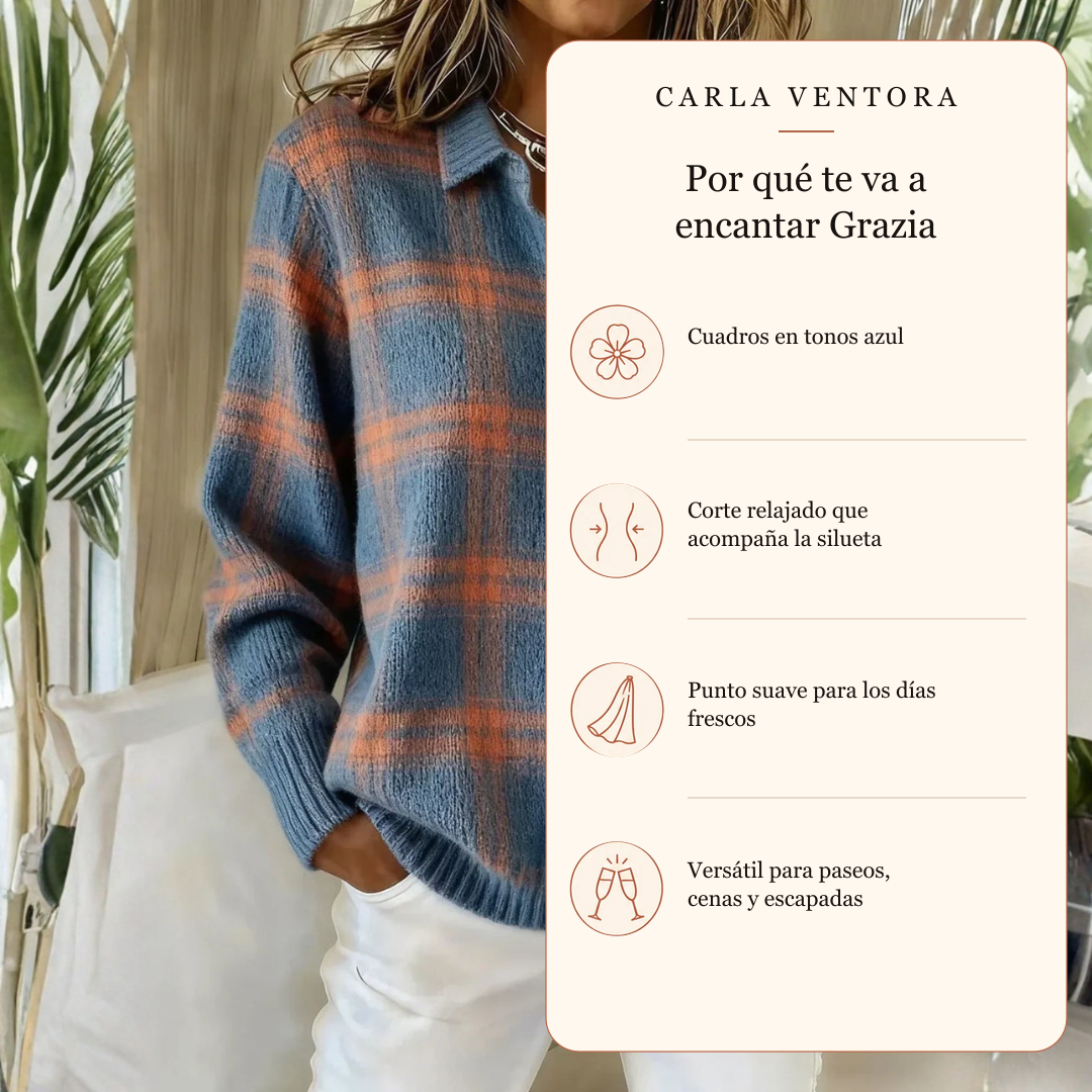 Grazia | Cárdigan de punto a cuadros azul: por qué te va a encantar