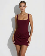 Espe - Vestido Mini Estructurado con Efecto Corsé