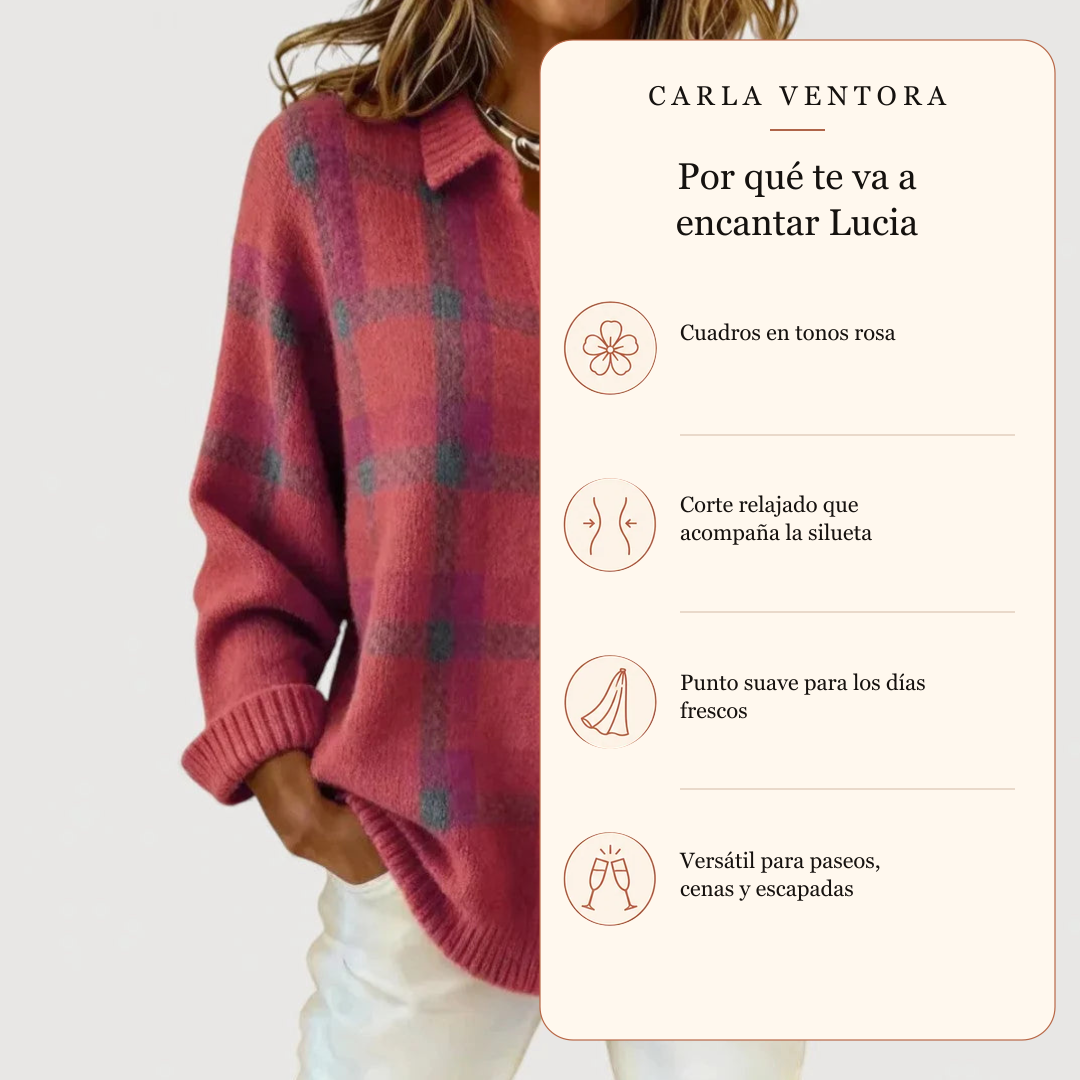 Lucia | Cárdigan de punto a cuadros rosa: por qué te va a encantar