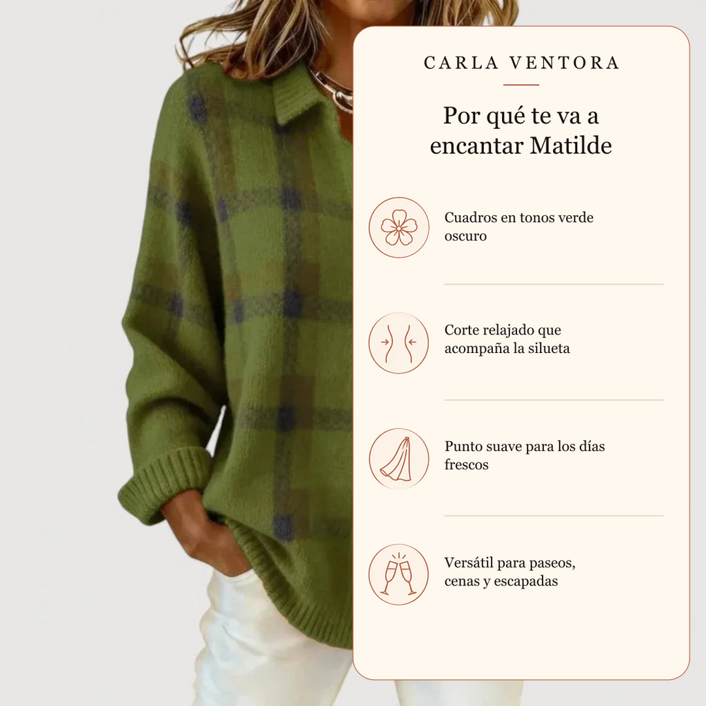 Matilde | Cárdigan de punto a cuadros verde oscuro: por qué te va a encantar