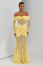 Vestido Libra - Elegancia sofisticada con encaje y drapeado