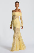 Vestido Libra - Elegancia sofisticada con encaje y drapeado
