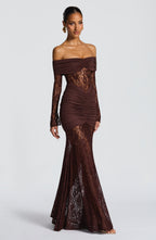 Vestido Libra - Elegancia sofisticada con encaje y drapeado