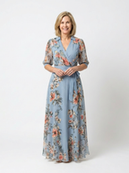 Elowen | Vestido largo con estampado floral y cuello en V