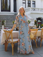 Elowen | Vestido largo con estampado floral y cuello en V
