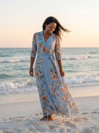 Elowen | Vestido largo con estampado floral y cuello en V