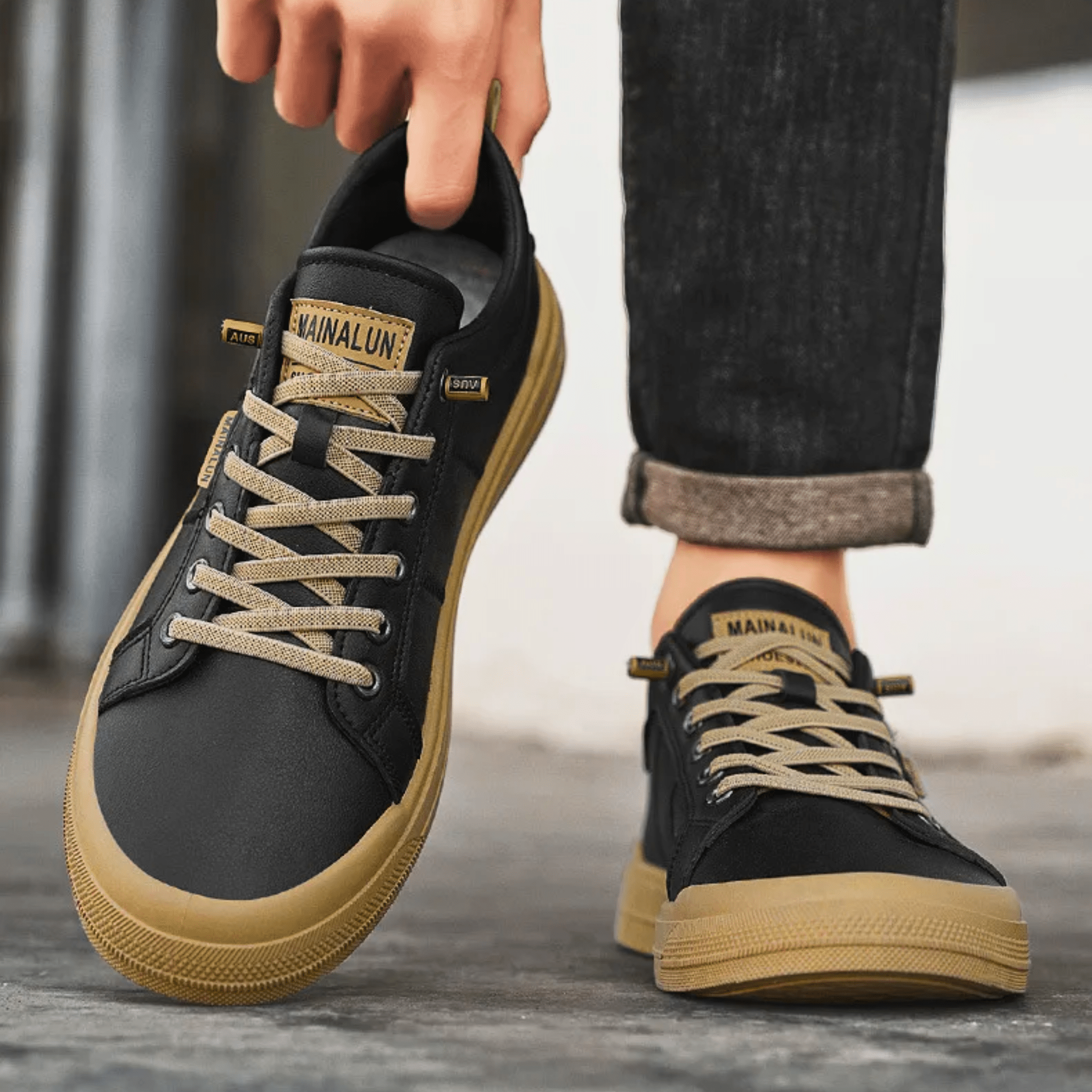 Liam - Zapatillas de cuero para hombre